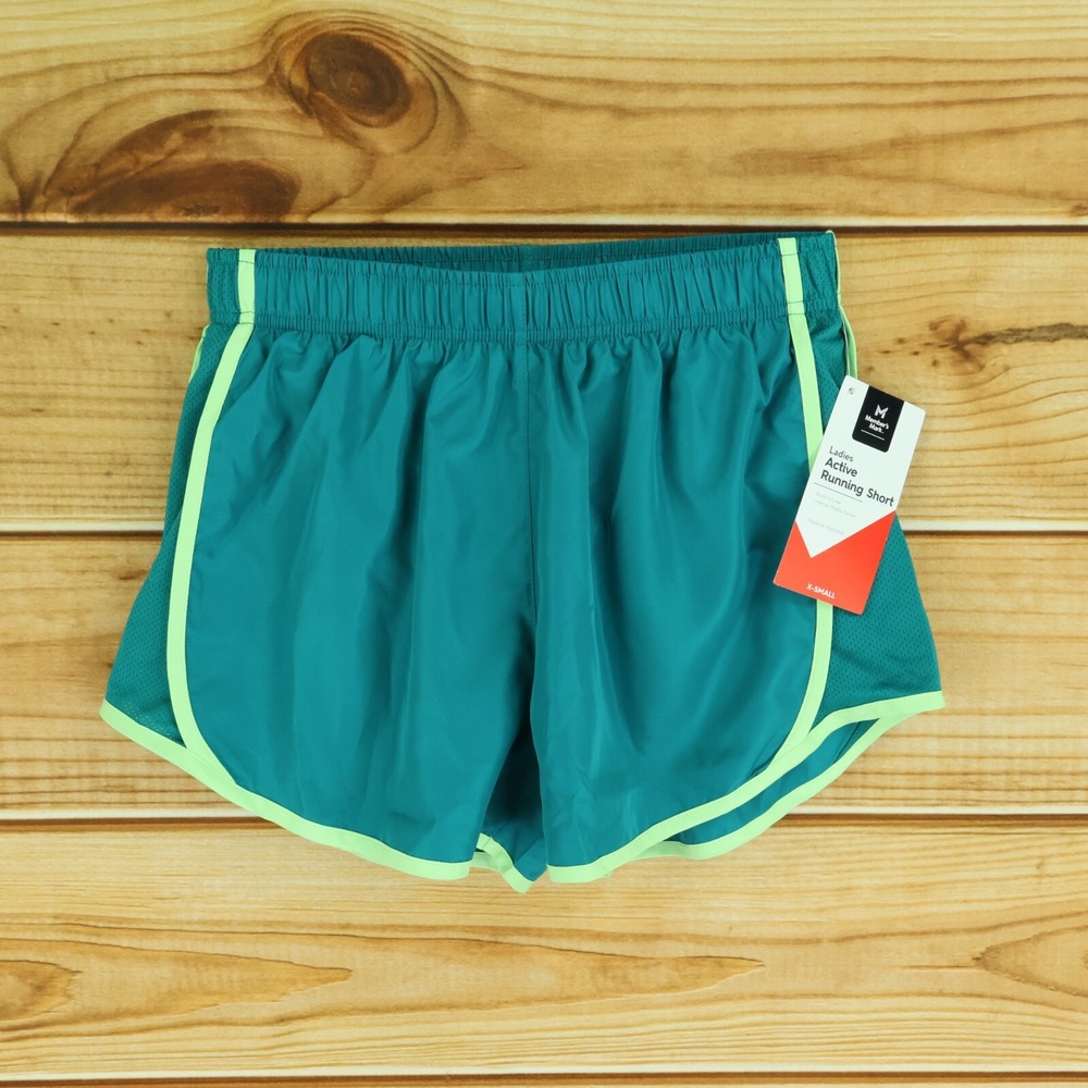 Member's Mark Active Running Shorts Womens Size XS Dark Green Built-In Liner NWT